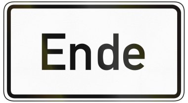 Alman trafik işareti ek paneli o anlamını belirtmek için