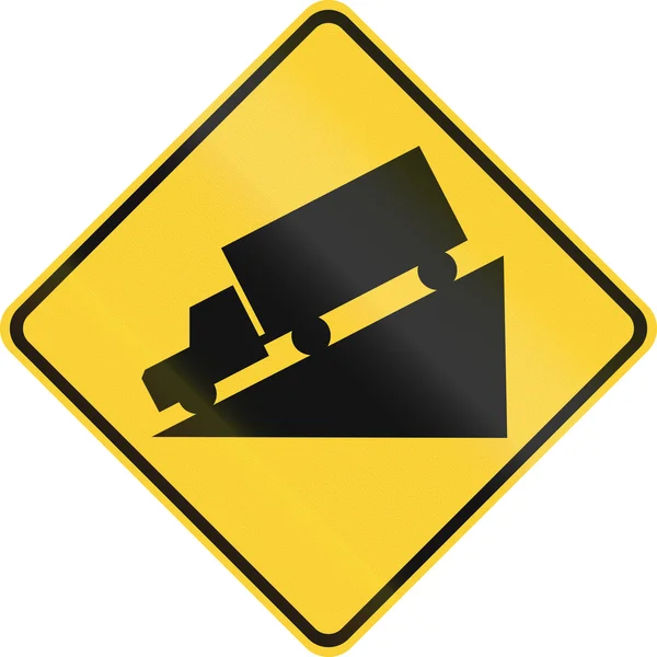 US road warning sign - Hill/steep grade — Stock Photo, Image