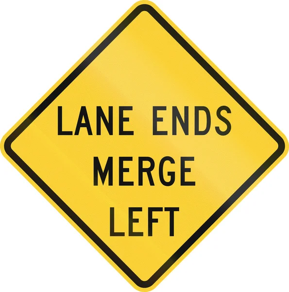 Lane Ends - Mesclar à esquerda — Fotografia de Stock