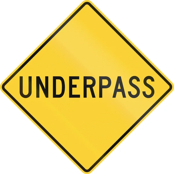 Señal de advertencia de carretera de Estados Unidos - Underpass — Foto de Stock