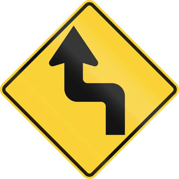 US sinal de advertência rodoviária - Inverter turno — Fotografia de Stock