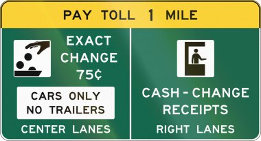 Toll Plaza önceden işareti