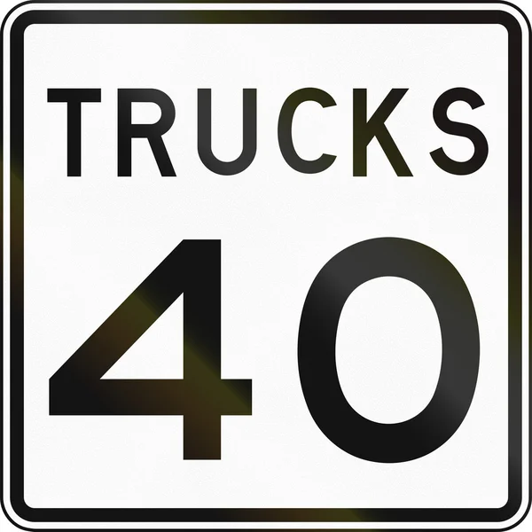 Señal de límite de velocidad del camión —  Fotos de Stock