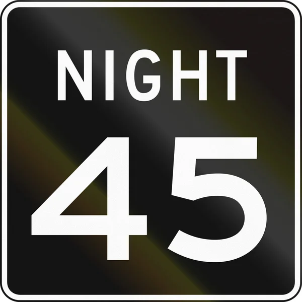 Natt hastighetsgräns tecken — Stockfoto