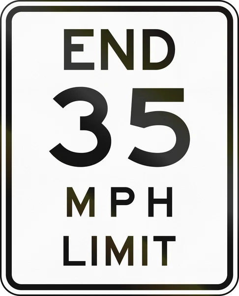 Señal de límite de velocidad final del estado de Nueva York — Foto de Stock