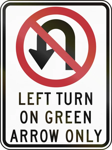 Žádný U-Turn - nechal na zelené pouze — Stock fotografie