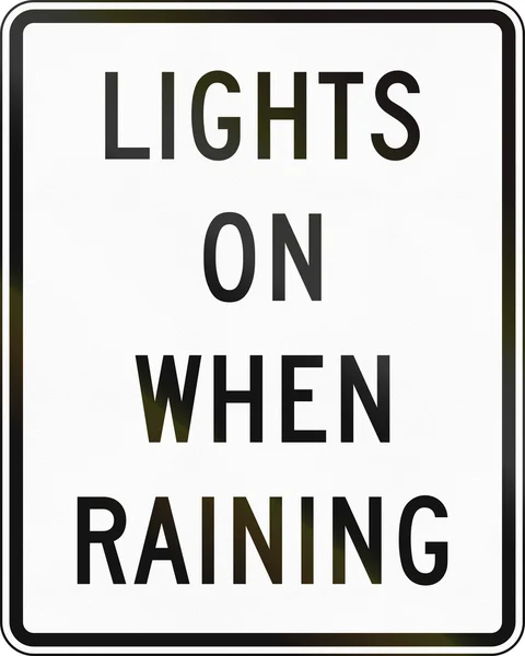 雨的时候上, 灯 — 图库照片