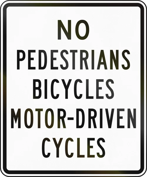 No Pedestrians Bicycles Motor-Driven Cycles — 스톡 사진