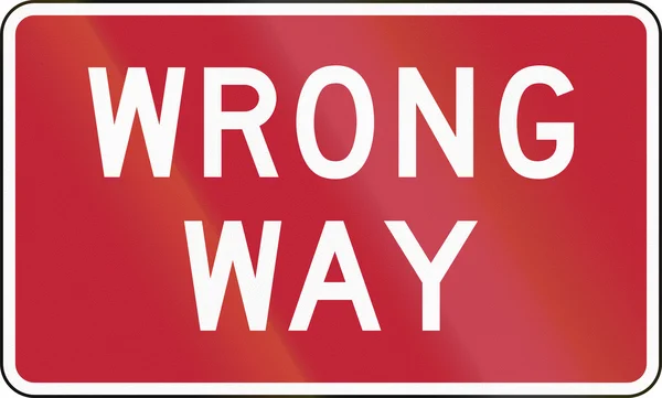 Panneau de signalisation des États-Unis - Wrong Way — Photo