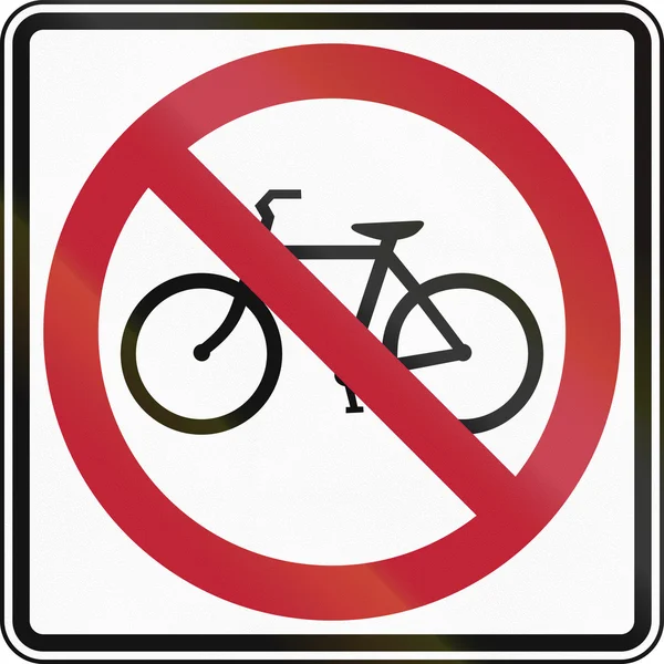 United States traffic sign - No bicycles — Stok fotoğraf