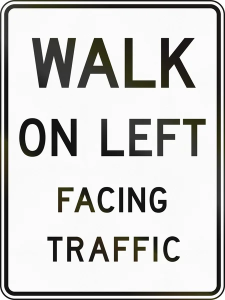 Walk On Left Facing Traffic — 图库照片
