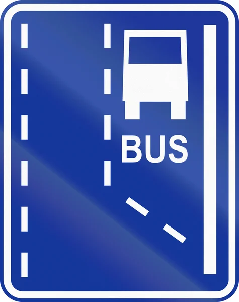 Início de Bus Lane na Polônia — Fotografia de Stock
