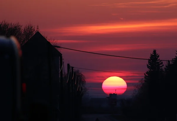 Pôr do sol em vermelho — Fotografia de Stock