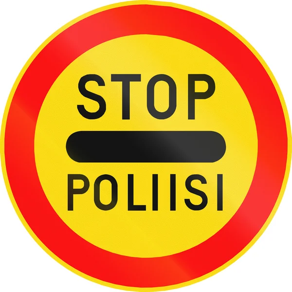 Stop - rendőrségi ellenőrzés, Finnország — Stock Fotó