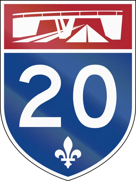 Quebec autostrady Tarcza 20 — Zdjęcie stockowe