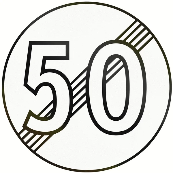 End Of Speed Limit 50 in Indonesia — Stock Photo, Image