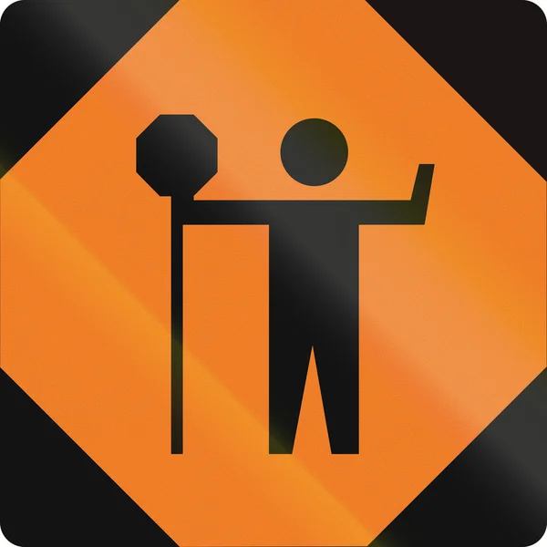 Traffic Control Person Ahead in Canada — Stock Photo, Image