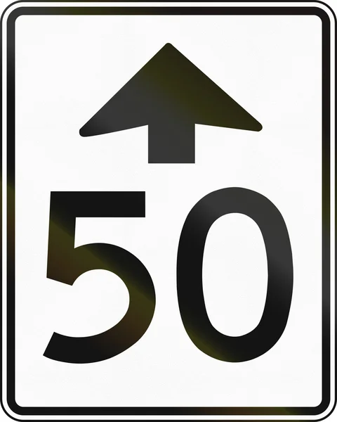 Speed Limit Ahead Sign in Canada — Stock Photo, Image