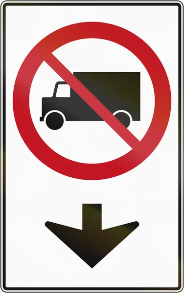 Nie samochodów ciężarowych na tym pasie w Kanada — Zdjęcie stockowe