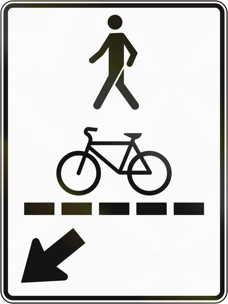 Pedestrian Walkway And Bicycle Path in Canada — Stock Photo, Image