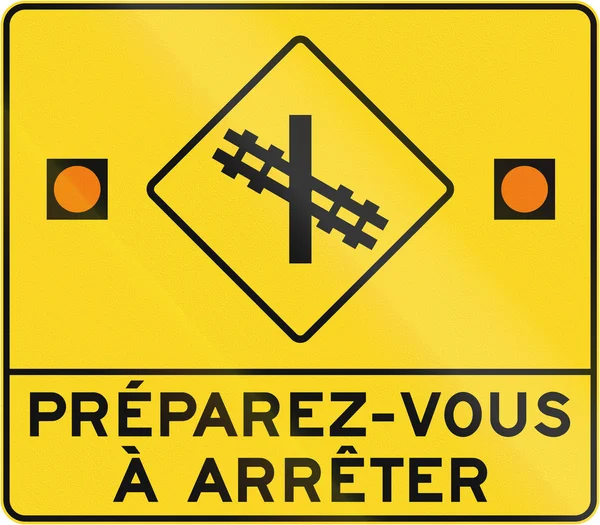 Prepare To Stop - Level Crossing in French Canada — Stock Photo, Image
