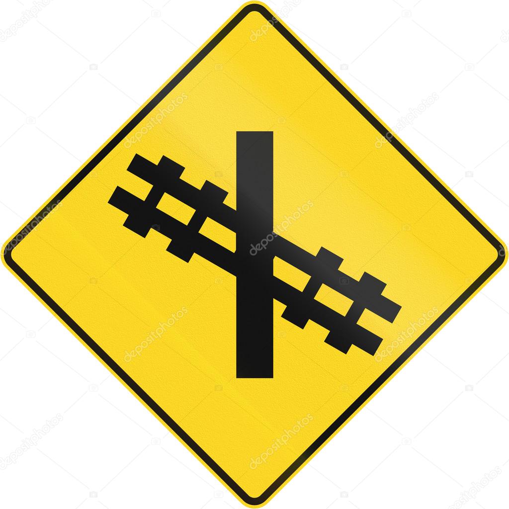 Diagonal Level Crossing Without Barrier In Canada Stock Photo Image By C Jojoo64