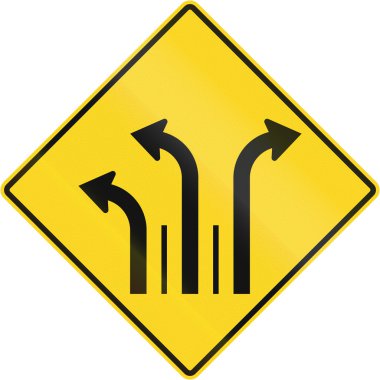 Sağ ve sol ile üç şerit Lane Kanada'da açmak