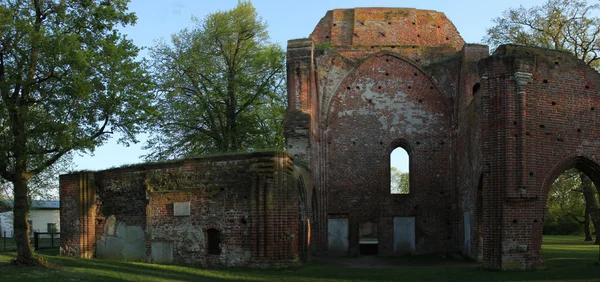 Panorama van de ruïnes van het klooster Eldena — Stockfoto