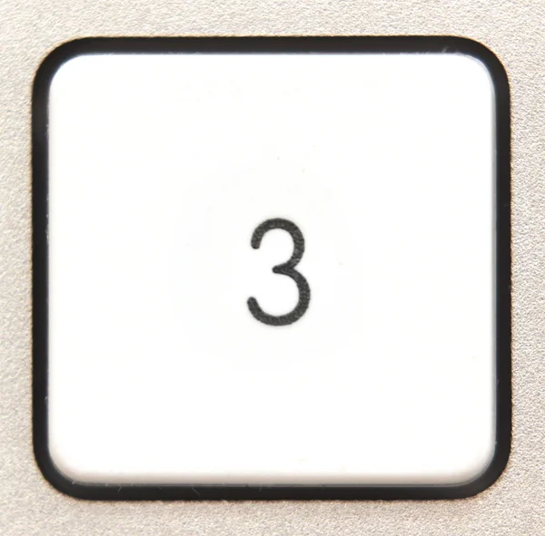 Botão 3 de um teclado numérico moderno — Fotografia de Stock