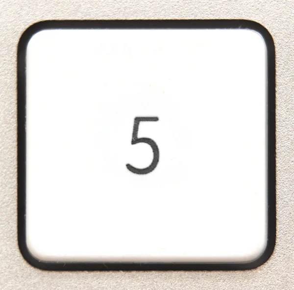 Botão 5 de um teclado numérico moderno — Fotografia de Stock