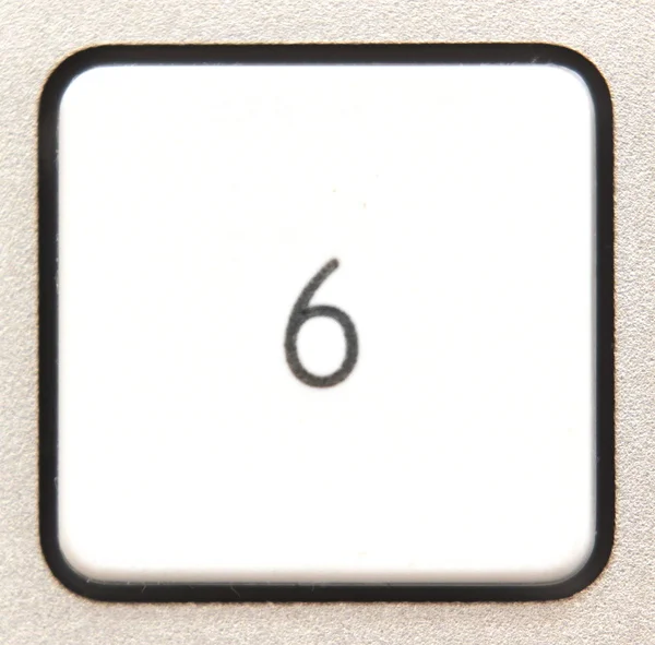 Taste 6 aus einem modernen Ziffernblock — Stockfoto