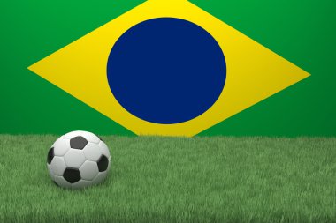 Futbol genel bayrağı önünde