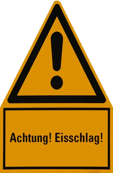 German warning sign about falling ice — Stock Photo, Image