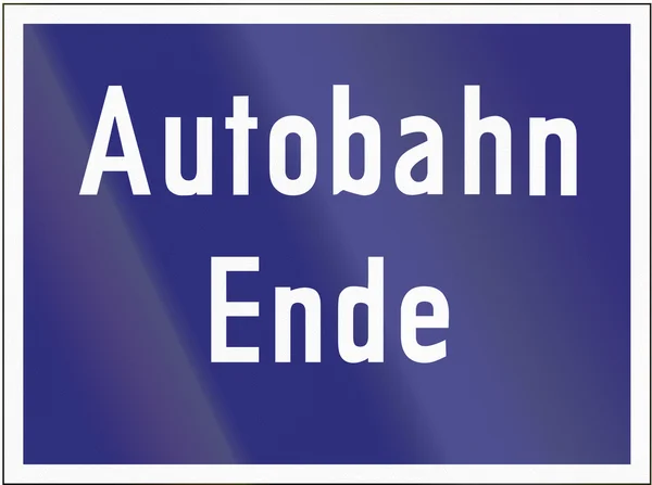 Ancien design d'un panneau de fin de route en Allemagne — Photo