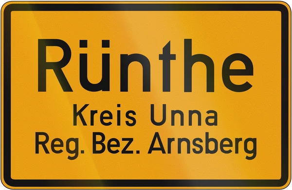 Town Sign Ruenthe — Stock Photo, Image