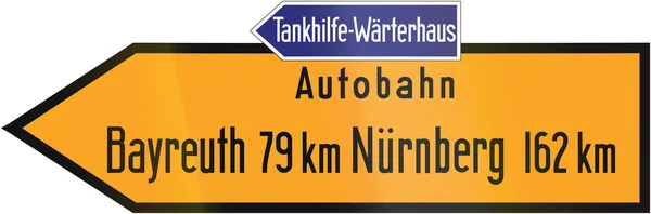 Hinweisschild zur Bayreuther Autobahn 1937 — Stockfoto