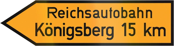 Señal de dirección a Reichsautobahn — Foto de Stock
