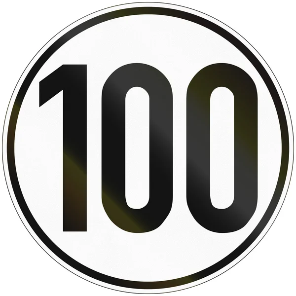 Знак скорости 100 — стоковое фото