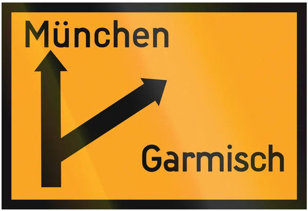 Σήμα κατεύθυνσης προς Μόναχο και Γκάρμις 1936 — Φωτογραφία Αρχείου