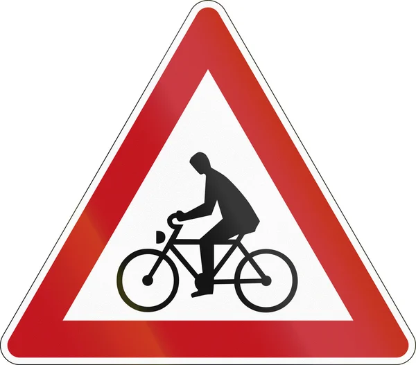 Cyclists Crossing 1970 — Stock Photo, Image