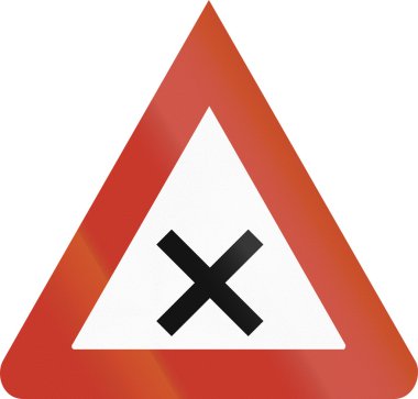 Eski tasarım crossroads hakkında bir Alman işareti uyarı