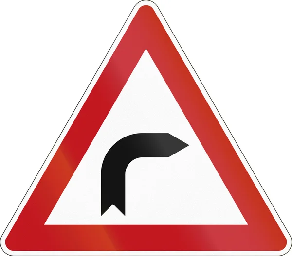 Německá značka varování o správné křivky — Stock fotografie