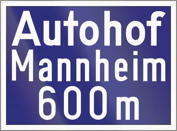 Señal de carretera alemana anunciando un servicio de carretera fuera de la carretera — Foto de Stock