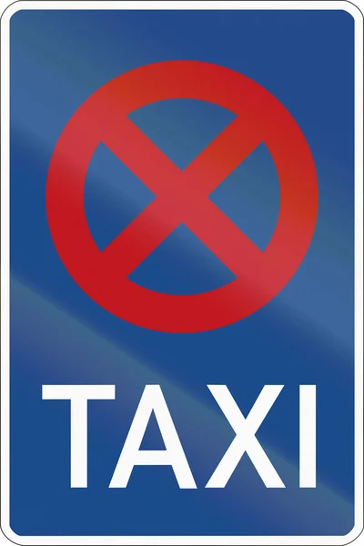Знак на стоянке такси, где остановка запрещена — стоковое фото