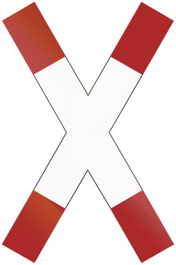 Warnkreuz/Alman uyarı işareti korumasız hemzemin geçit için