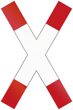 Warnkreuz/Alman uyarı işareti korumasız hemzemin geçit için