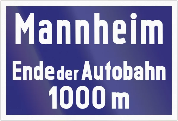 Ende Der Autobahn Mannheim — Zdjęcie stockowe