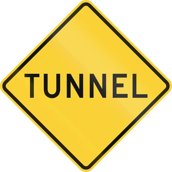 Señal de tráfico de advertencia de EE.UU.: túnel — Foto de Stock