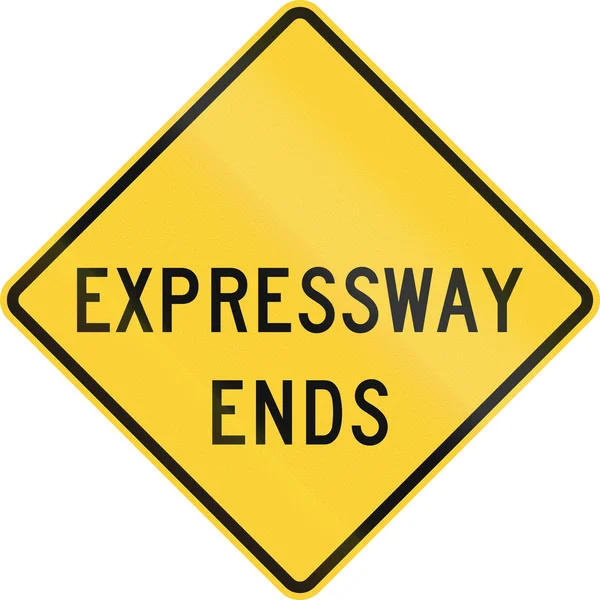 US sinal de advertência rodoviária: Expressway termina — Fotografia de Stock