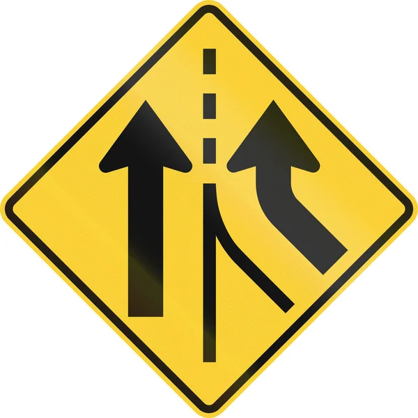 US road warning sign - Merging — Stock Photo, Image